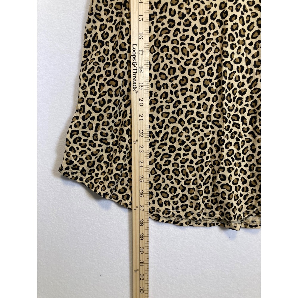 Old Navy Luxe Tank Top Womens Small Brown Leopard Print High Neck Sleeveless - Picture 7 of 9